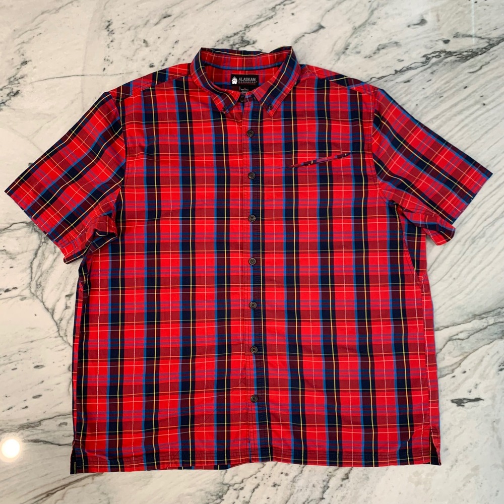Alaskan Hardgear by Duluth Trading‎ Co. Shirt Men's 2XL Tall Plaid Short Sleeve